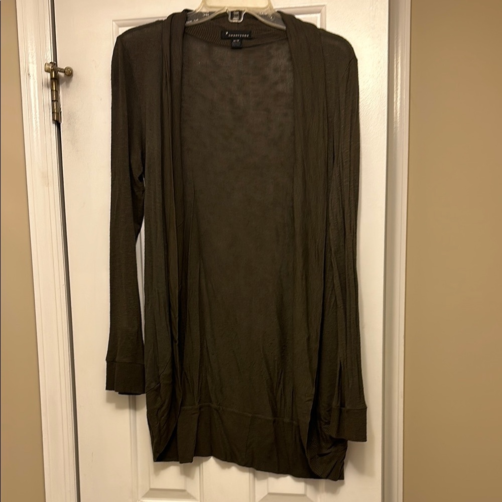 Forever 21 Green Cardigan Sweater Lightweight Knit